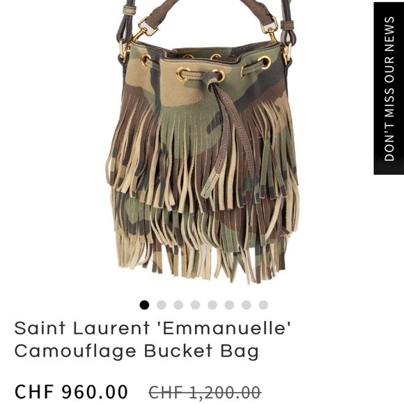 Saint Laurent camo fringe bag - Picture 2 of 2